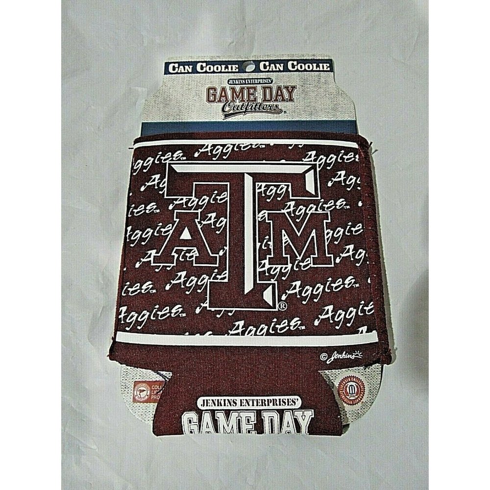Texas A&M Aggies Team Logo on Maroon Can Coolie